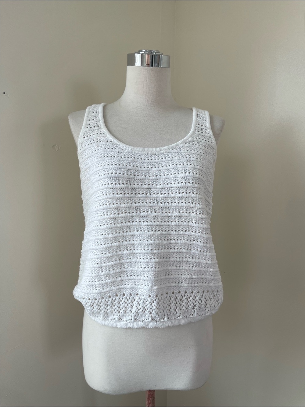 Dear John White Crochet Tank
